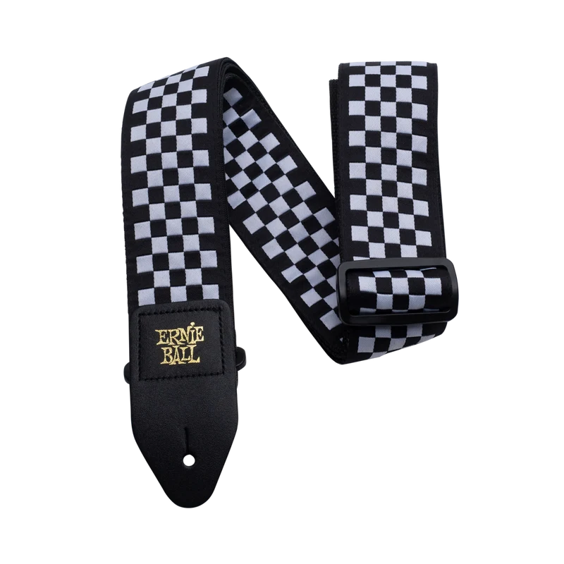 Ernie Ball Black & White Checkered Premium Strap 4149EB