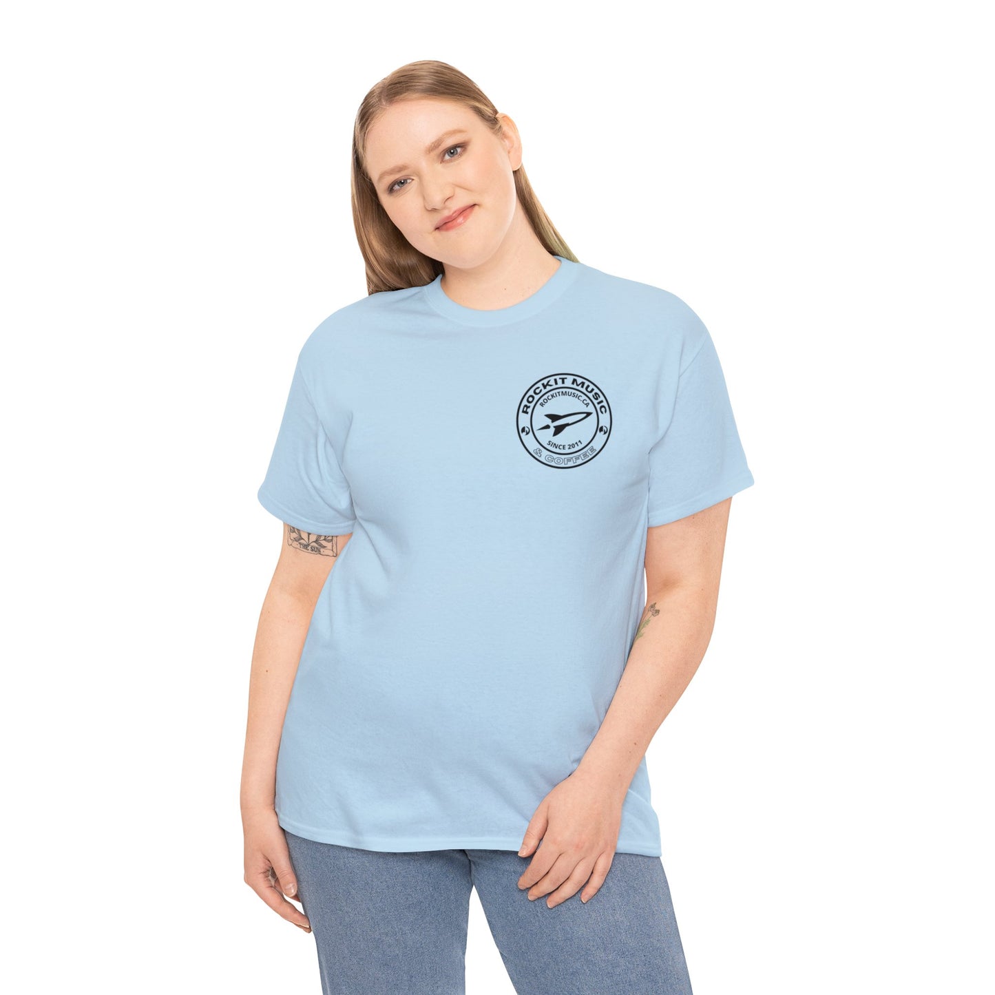 Rockit Music T-Shirt Round Logo Front & Back