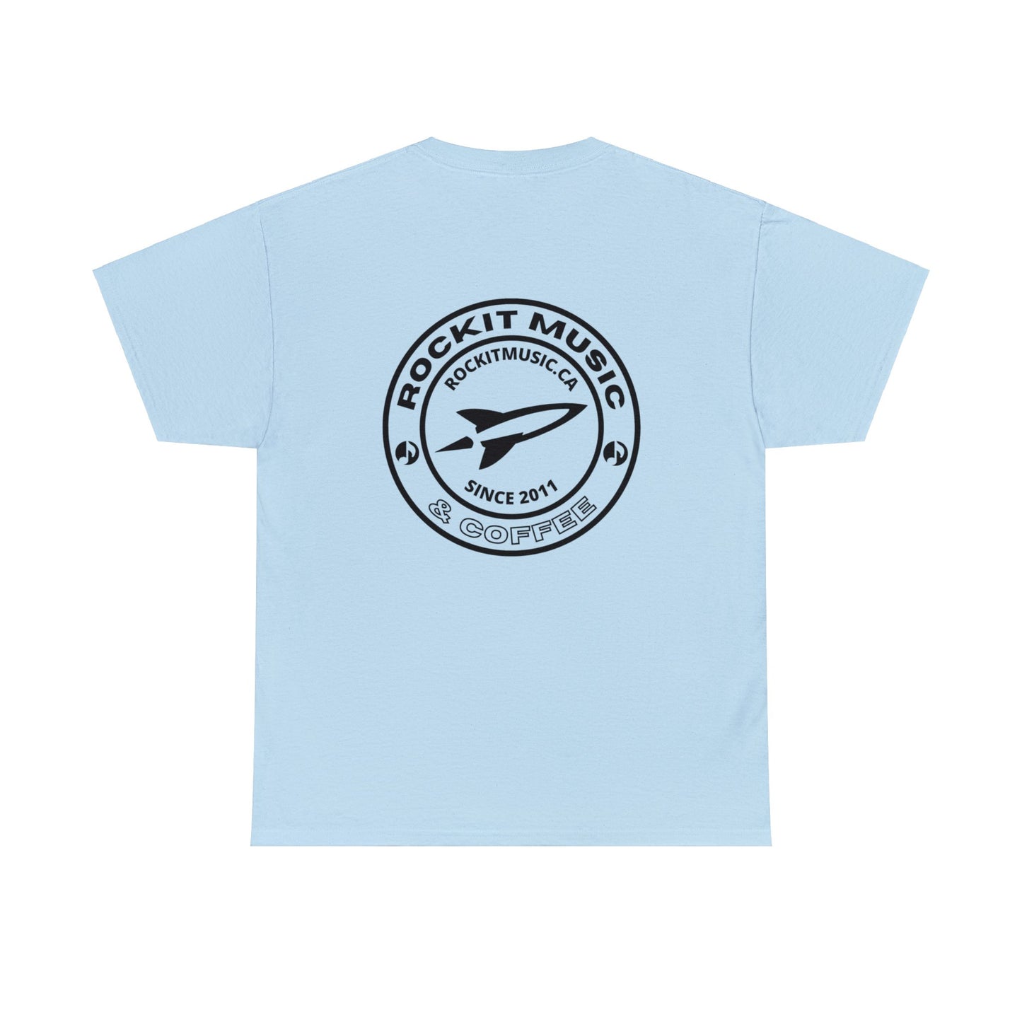 Rockit Music T-Shirt Round Logo Front & Back