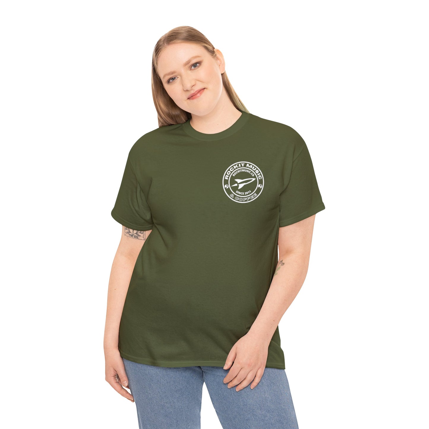 Rockit Music T-Shirt Round Logo Front & Back