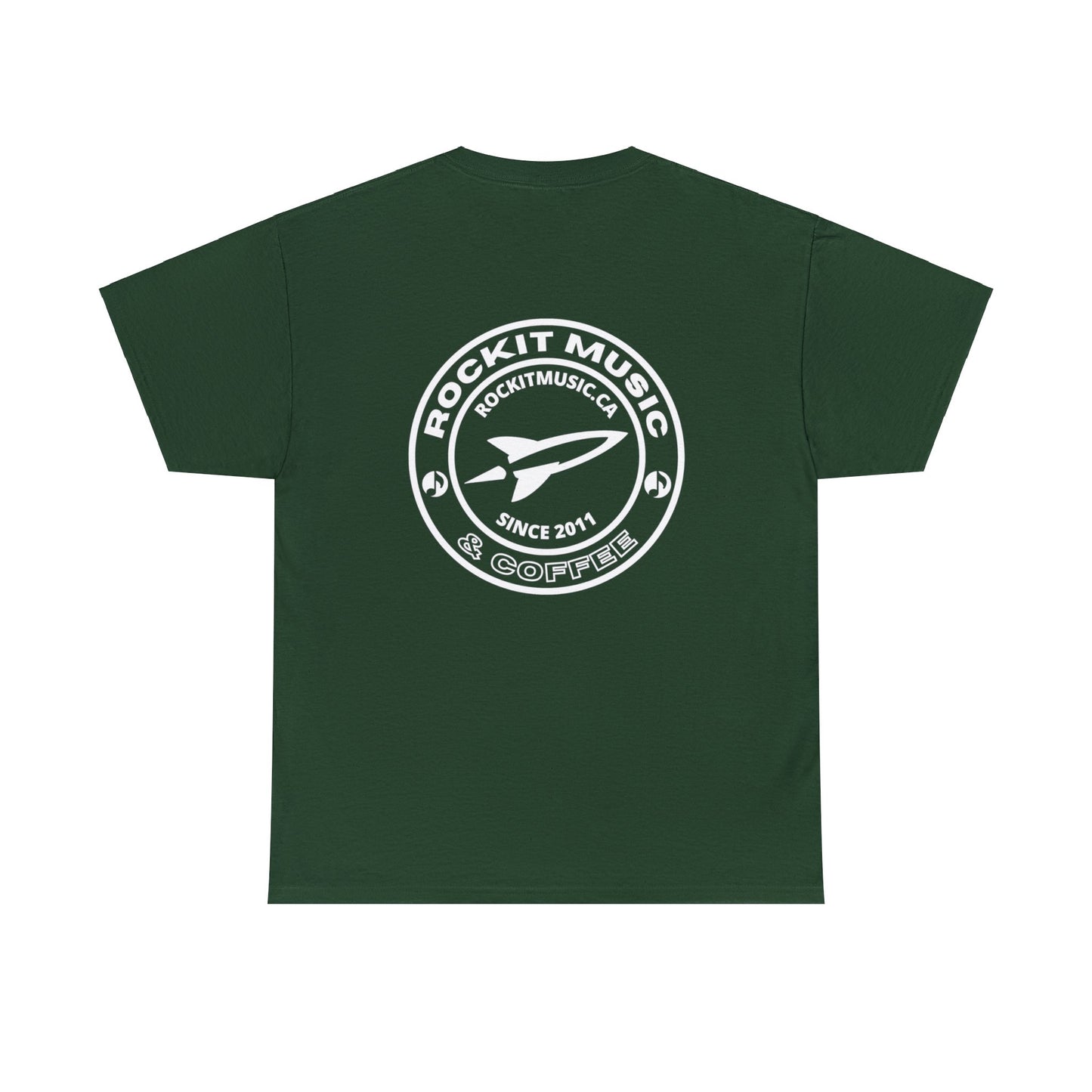 Rockit Music T-Shirt Round Logo Front & Back