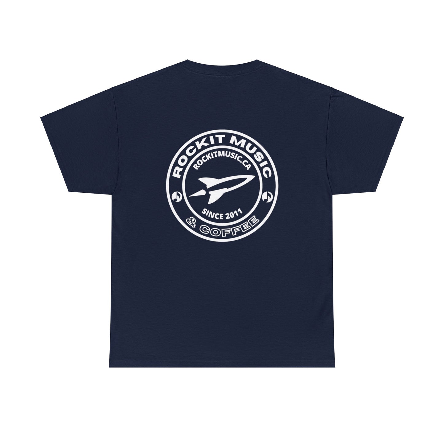 Rockit Music T-Shirt Round Logo Front & Back
