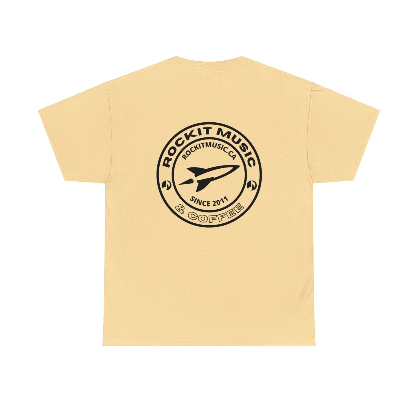 Rockit Music T-Shirt Round Logo Front & Back