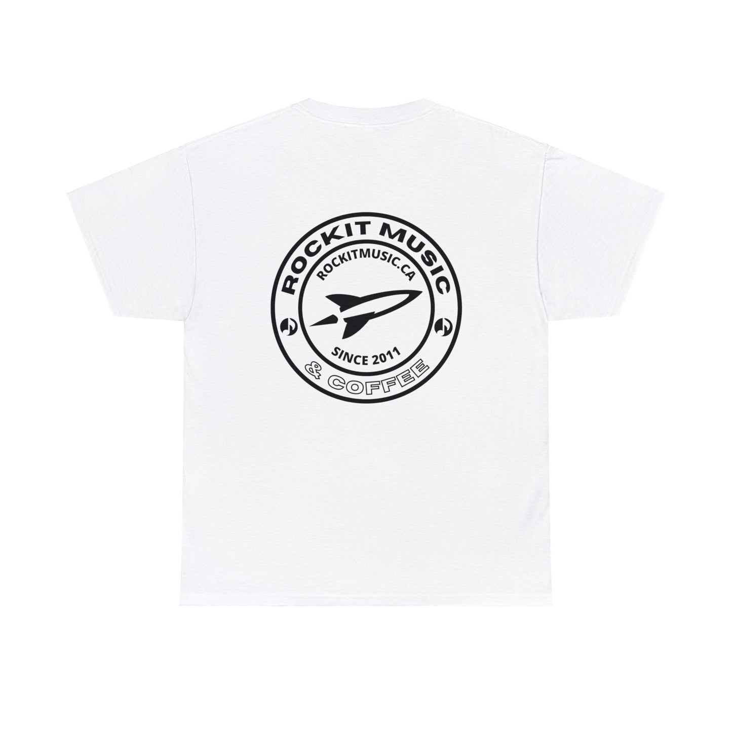 Rockit Music T-Shirt Round Logo Front & Back