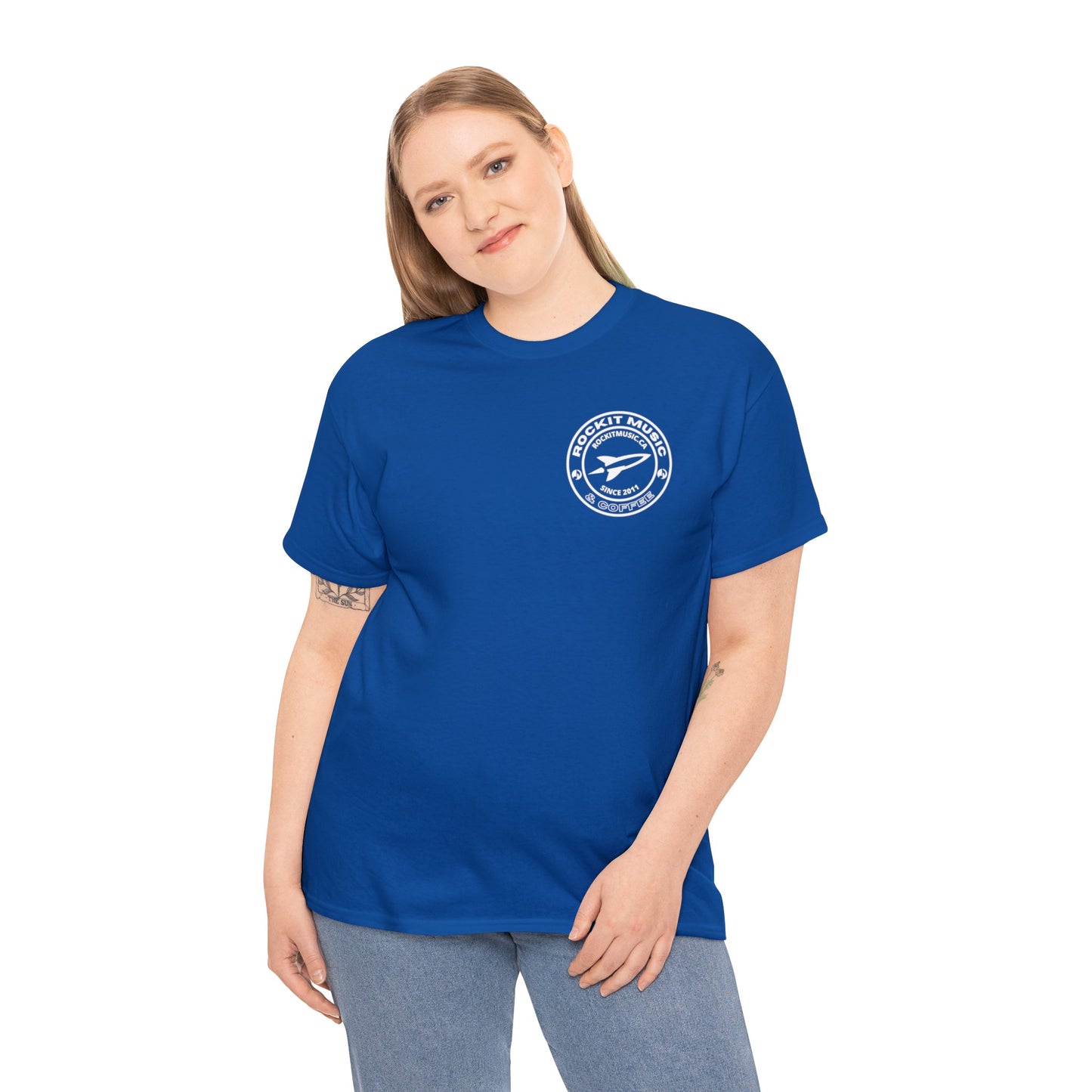 Rockit Music T-Shirt Round Logo Front & Back