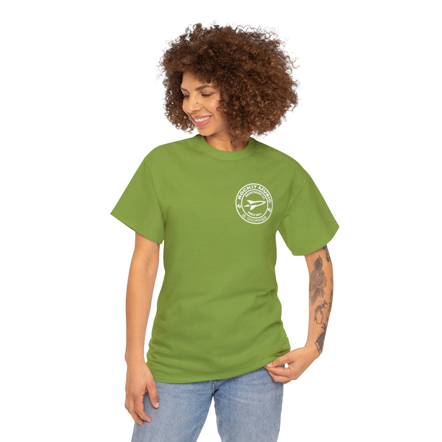 Rockit Music T-Shirt Round Logo Front & Back