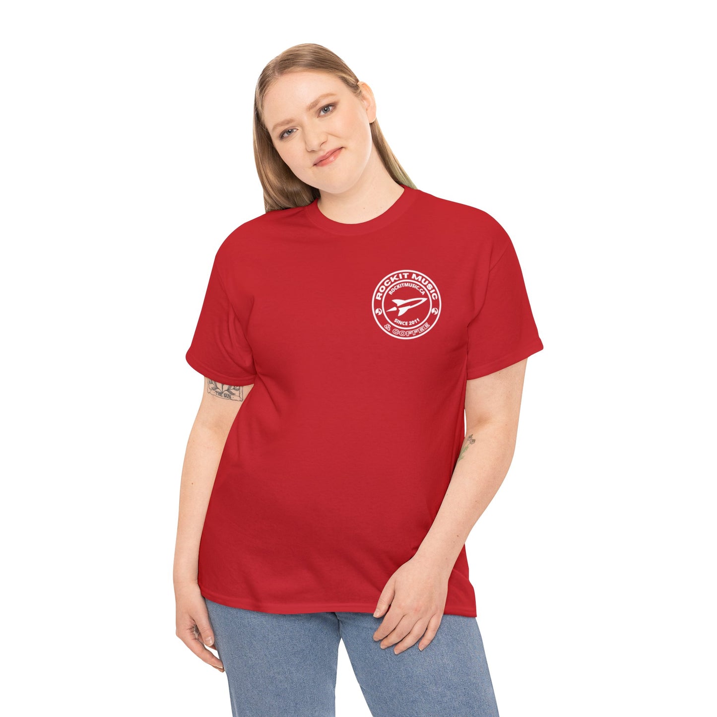 Rockit Music T-Shirt Round Logo Front & Back