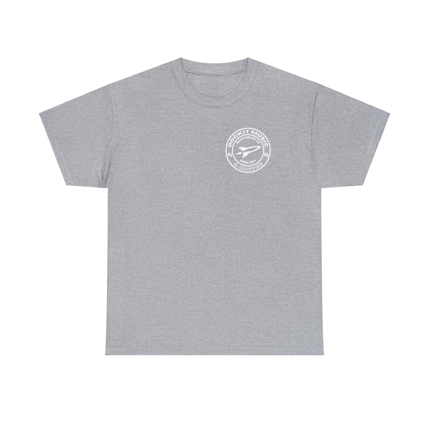 Rockit Music T-Shirt Round Logo Front & Back