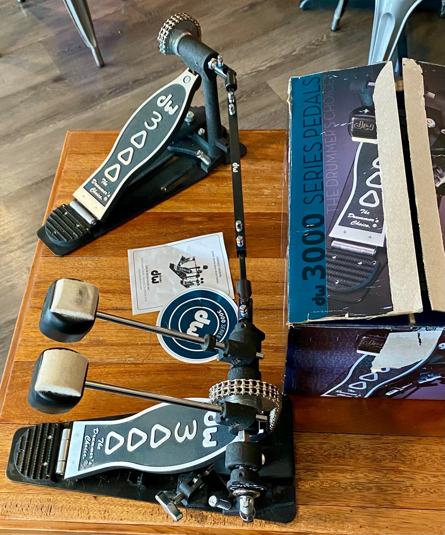 DW Hardware 3000 Series Double Pedal Right-handed DWCP3002 Used