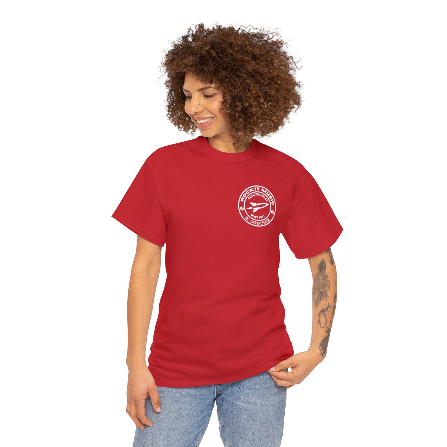 Rockit Music T-Shirt Round Logo Front & Back