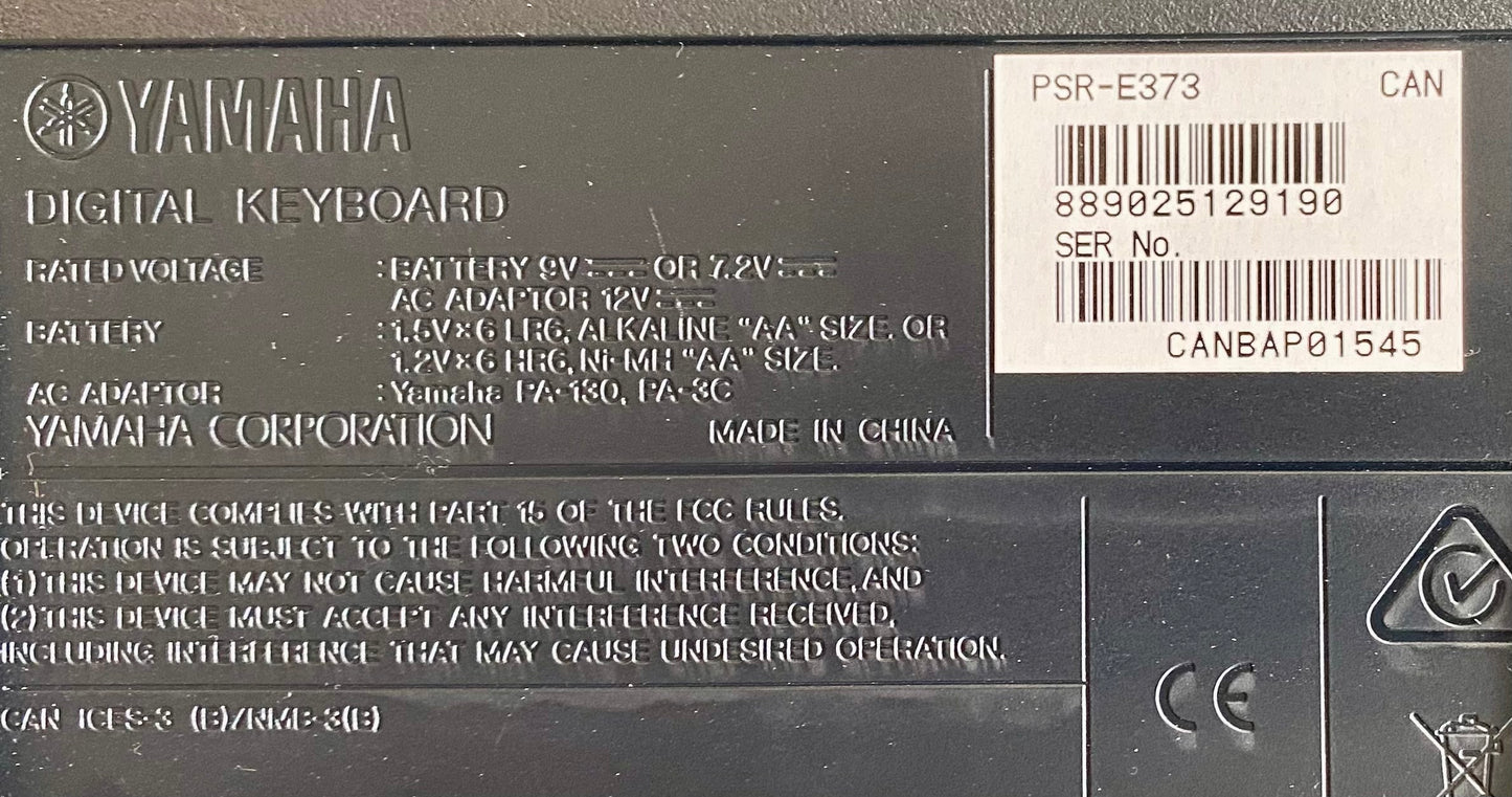 Yamaha PSRE273 61 Note Digital Keyboard PSR-E273 Used