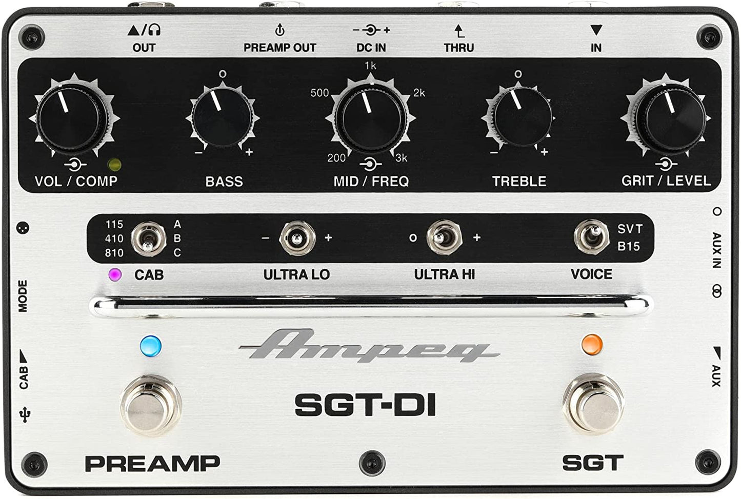Ampeg SGT-DI™ preamp and DI Stomp box