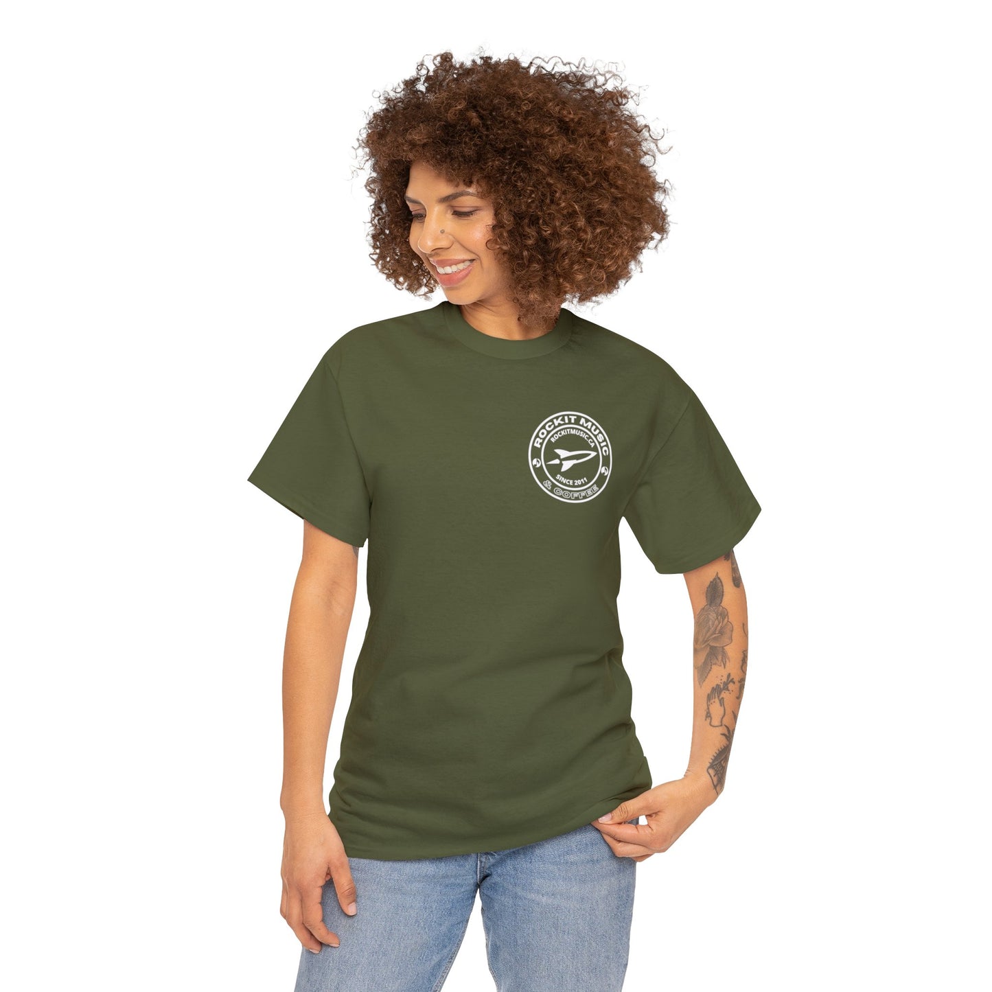 Rockit Music T-Shirt Round Logo Front & Back