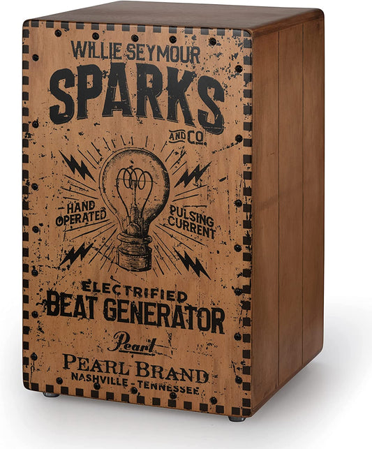 Pearl Electronic Crate Style Cajon, Willie Seymour Sparks Graphic Finish