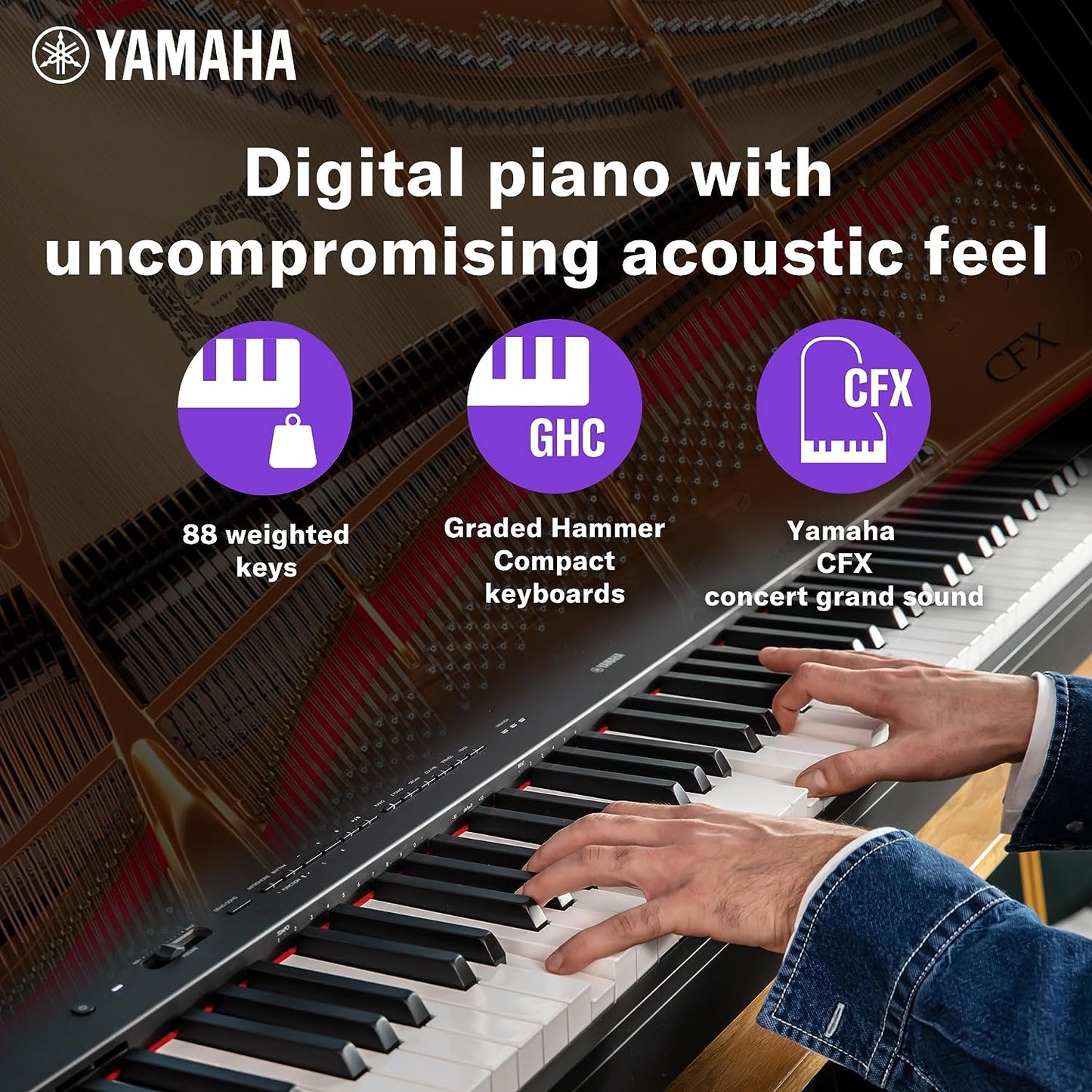 Yamaha P225 88-note weighted GHC (Graded Hammer Compact) action digital piano