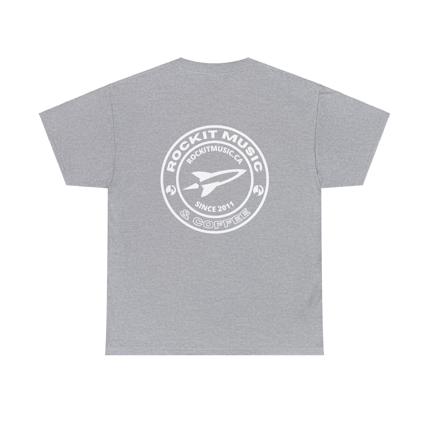 Rockit Music T-Shirt Round Logo Front & Back