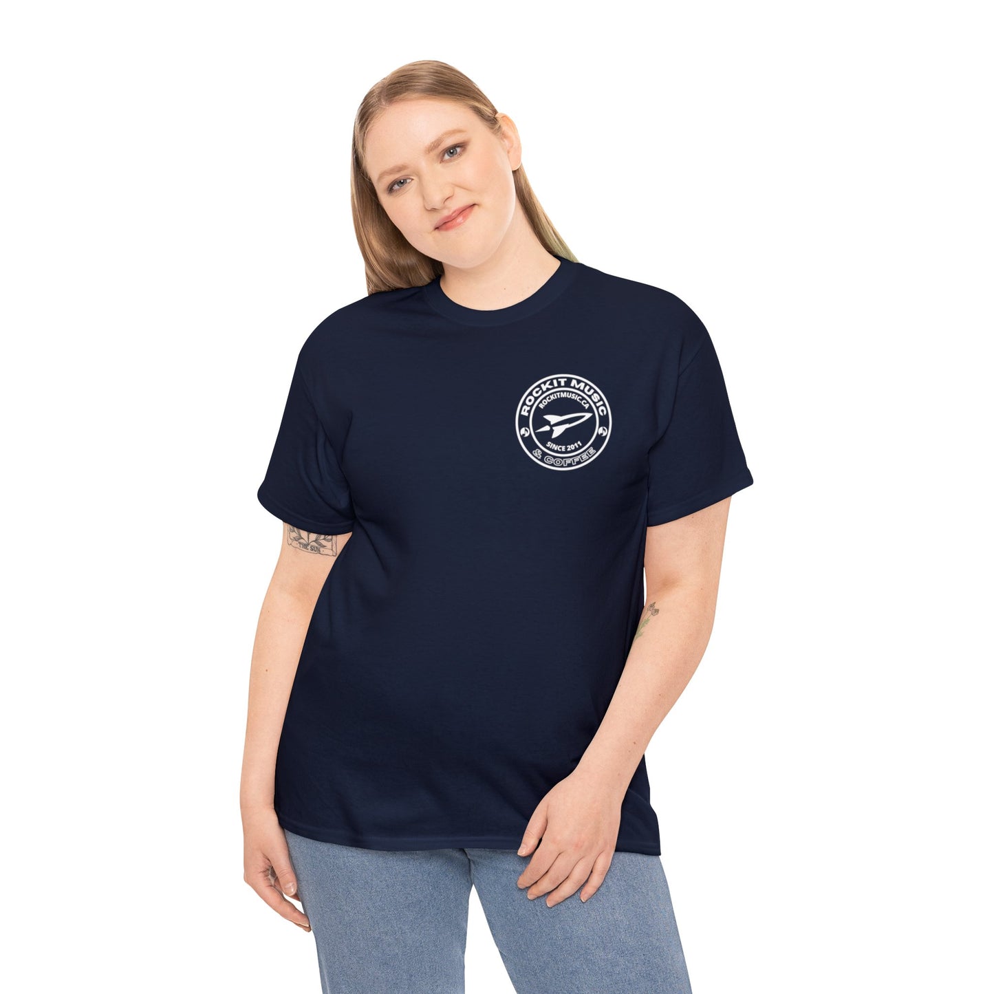 Rockit Music T-Shirt Round Logo Front & Back