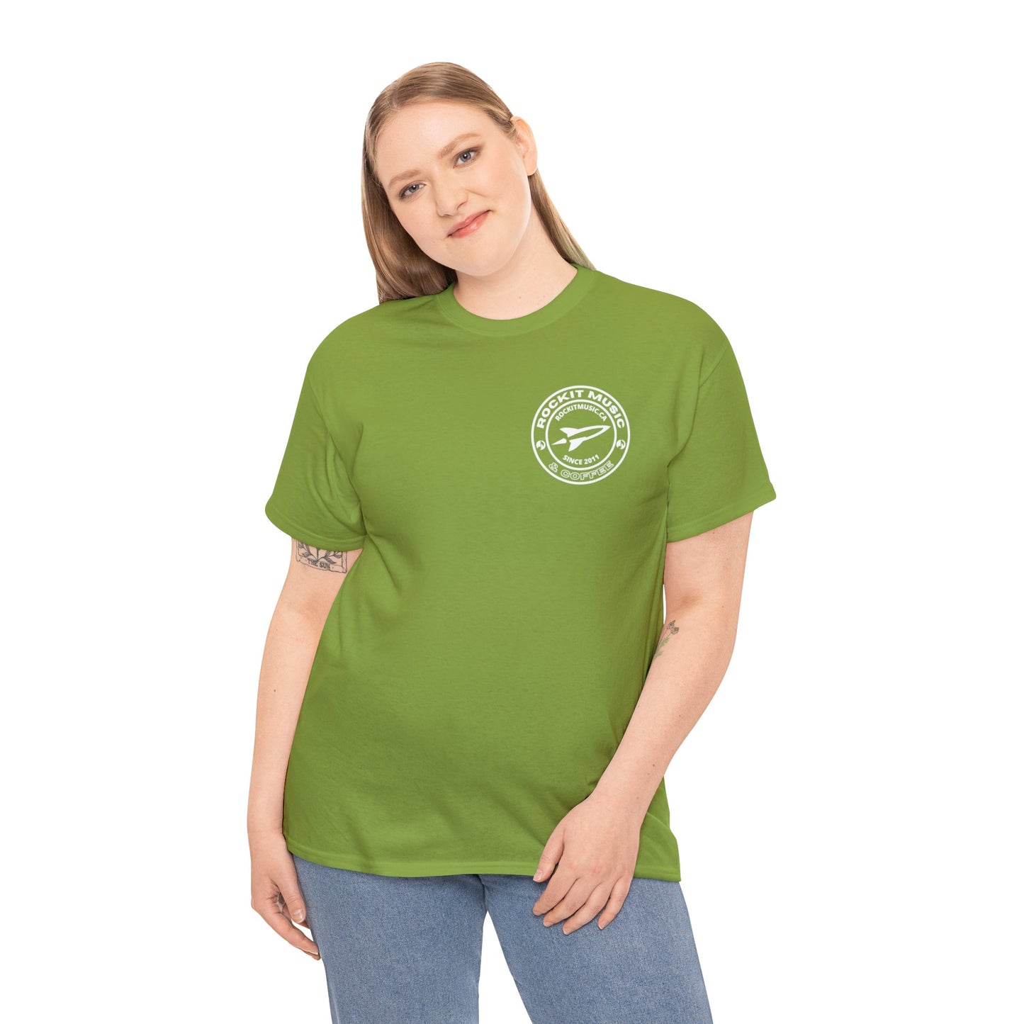Rockit Music T-Shirt Round Logo Front & Back