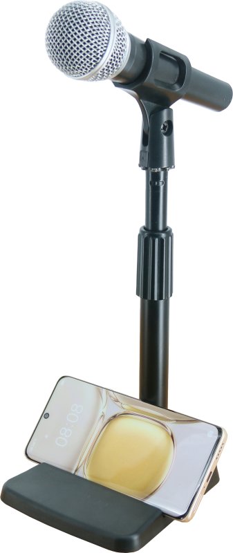 Profile Microphone Stand Desktop Mic Stand with Support Slot for Smart Phone MCD100P