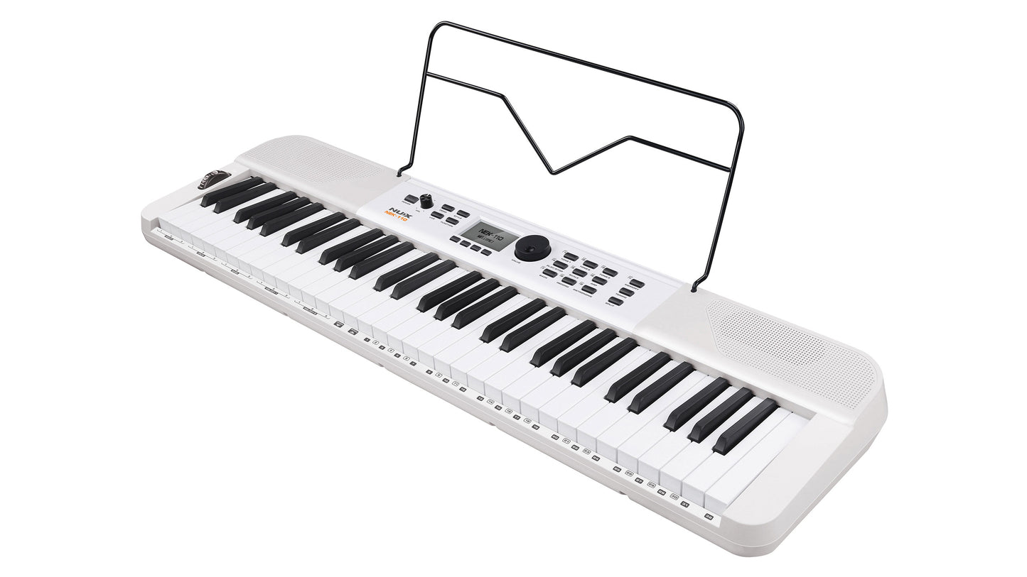 NUX NEK-110 61-Key Portable Keyboard with 700 Tones, White