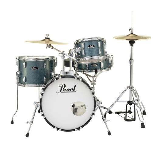 Pearl Roadshow Complete 4-Piece Drum Set w/ 18" Bass Drum, Aqua Blue Glitter RS584CC703