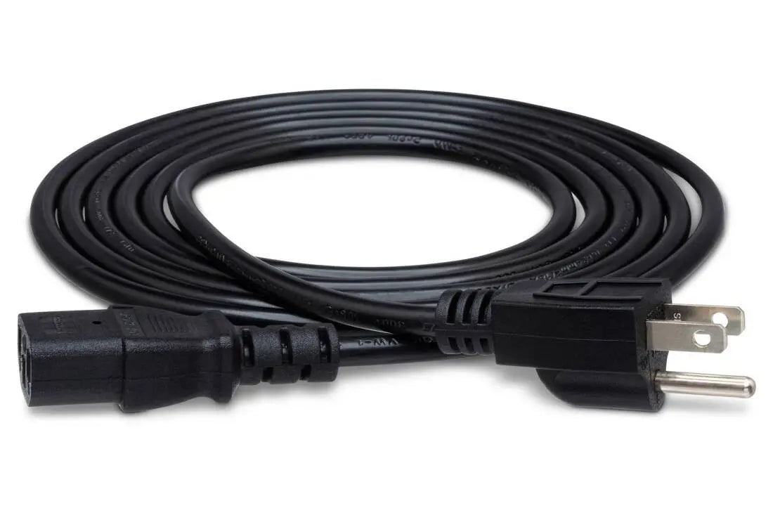 Hosa IEC C13 to NEMA 5-15P Power Cord, 8 Foot PWC-148