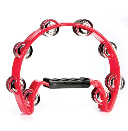 Granite Percussion Half-Moon Plastic Tambourine - Red GP-TAMB6