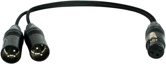 Digiflex CY-1FX-2MX-1 1 Foot Y Cable XLR F / 2 × XLR M