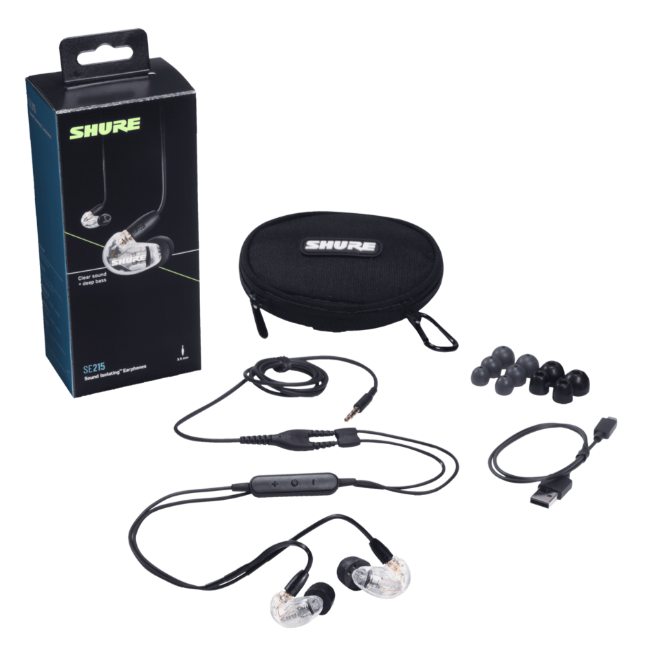 Shure SE215 Sound Isolating In-Ear Monitors, Clear - Rockit Music Canada