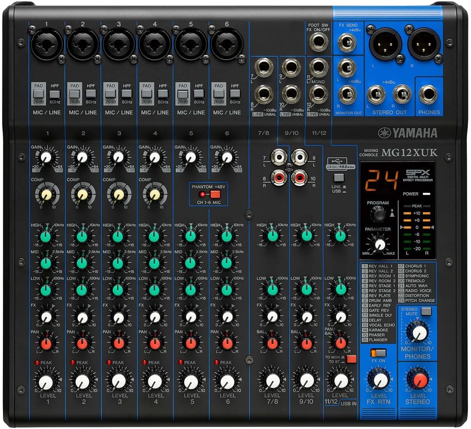 Yamaha MG12XUK 12-Channel Mixer - Knob-version of the MG12XU
