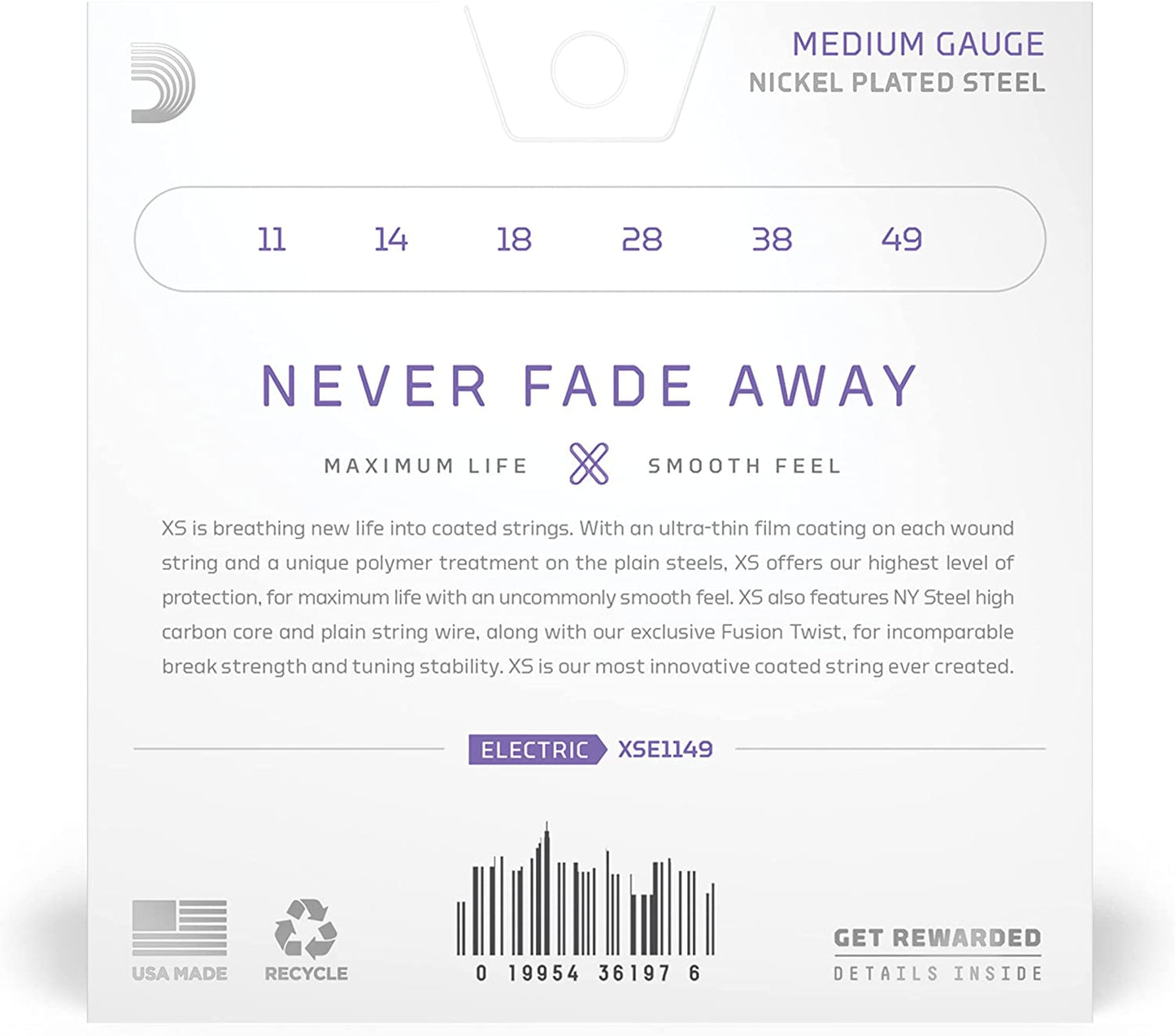 D'Addario XS Coated Electric Guitar Strings