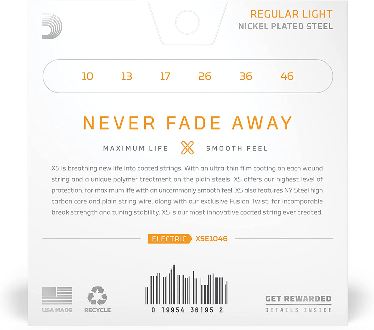 D'Addario XS Coated Electric Guitar Strings