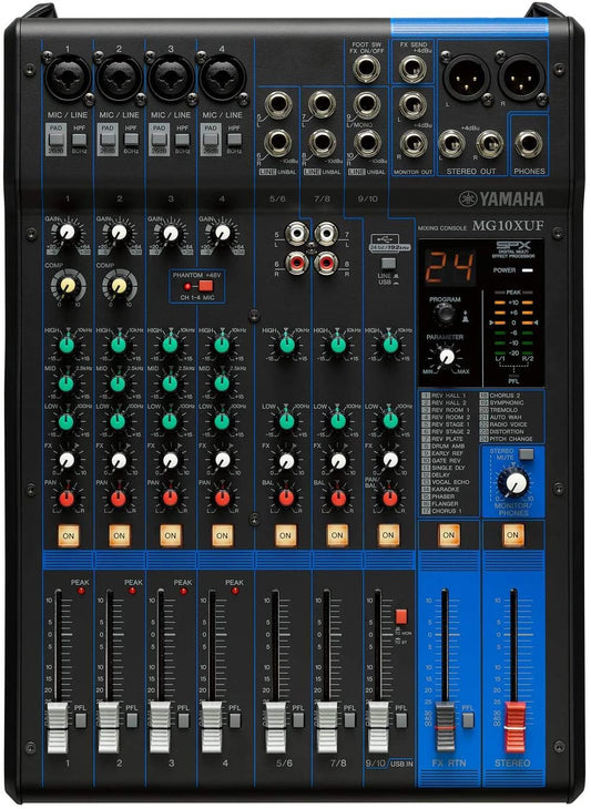 Yamaha MG10XUF 10-Channel Mixer with Faders