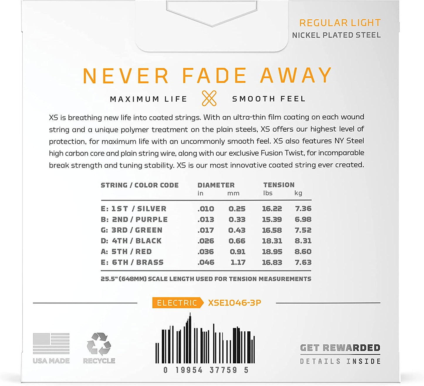 D'Addario 3-Pack XS Coated Electric Guitar Strings