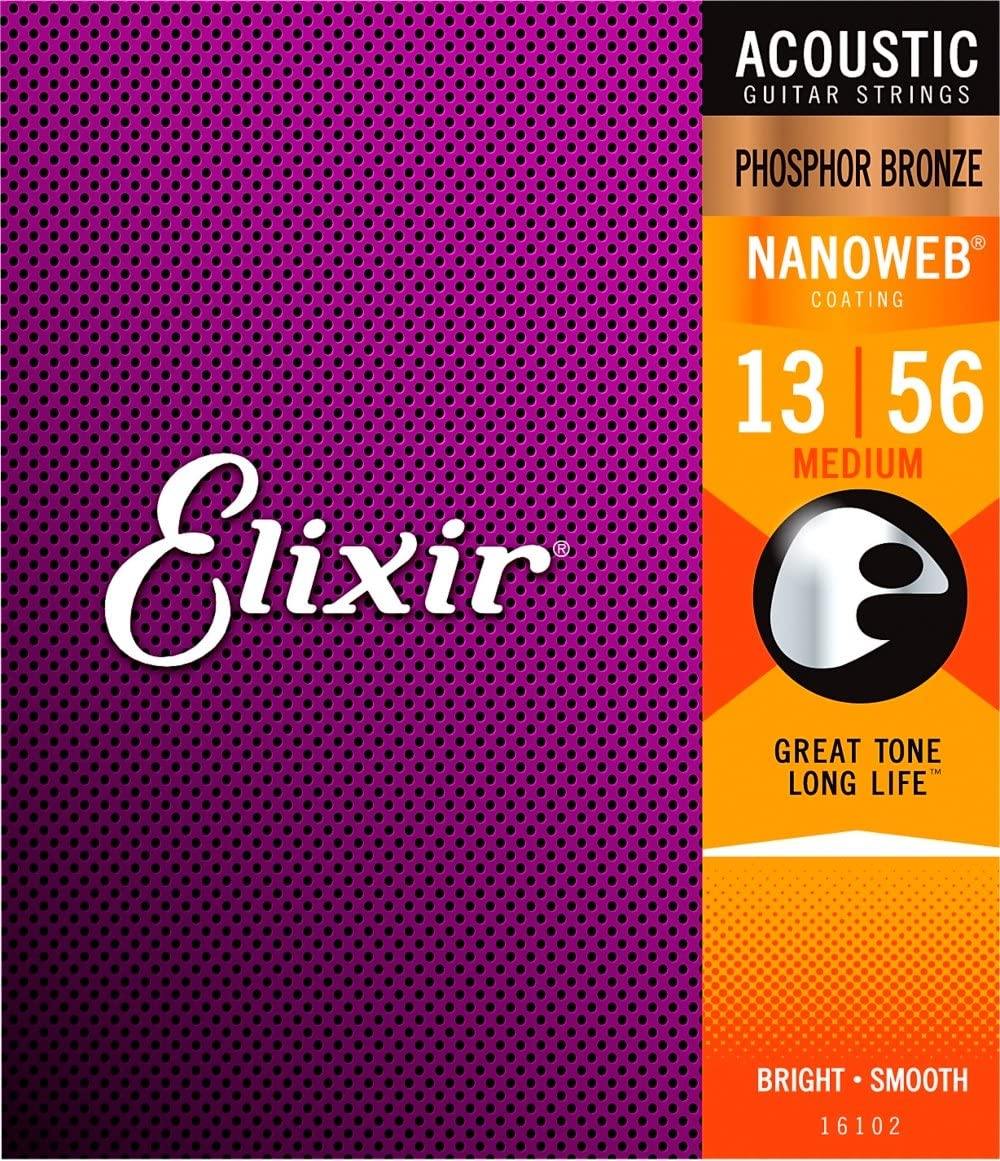 Elixir Nanoweb Coated Phosphor Bronze Acoustic Guitar Strings - Rockit Music Canada