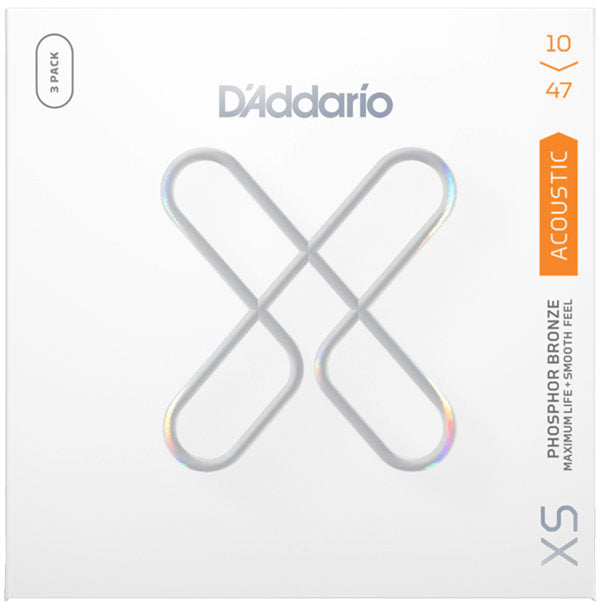 D'Addario 3-Pack XS Coated Acoustic Phosphor Bronze Strings