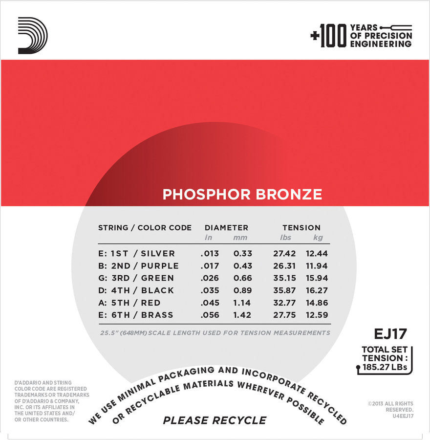 D'Addario Phosphor Bronze Acoustic Guitar Strings