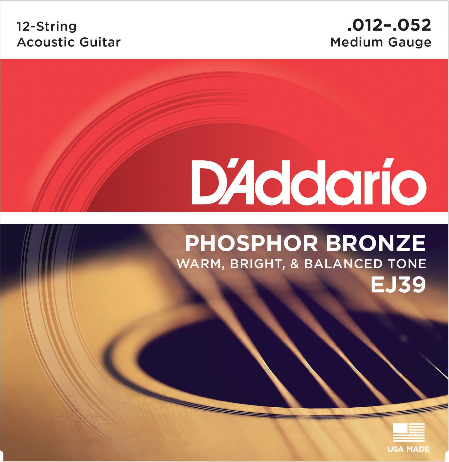 D'addario Phosphor Bronze Acoustic Guitar Strings 12 String
