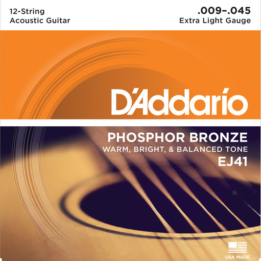 D'addario Phosphor Bronze Acoustic Guitar Strings 12 String