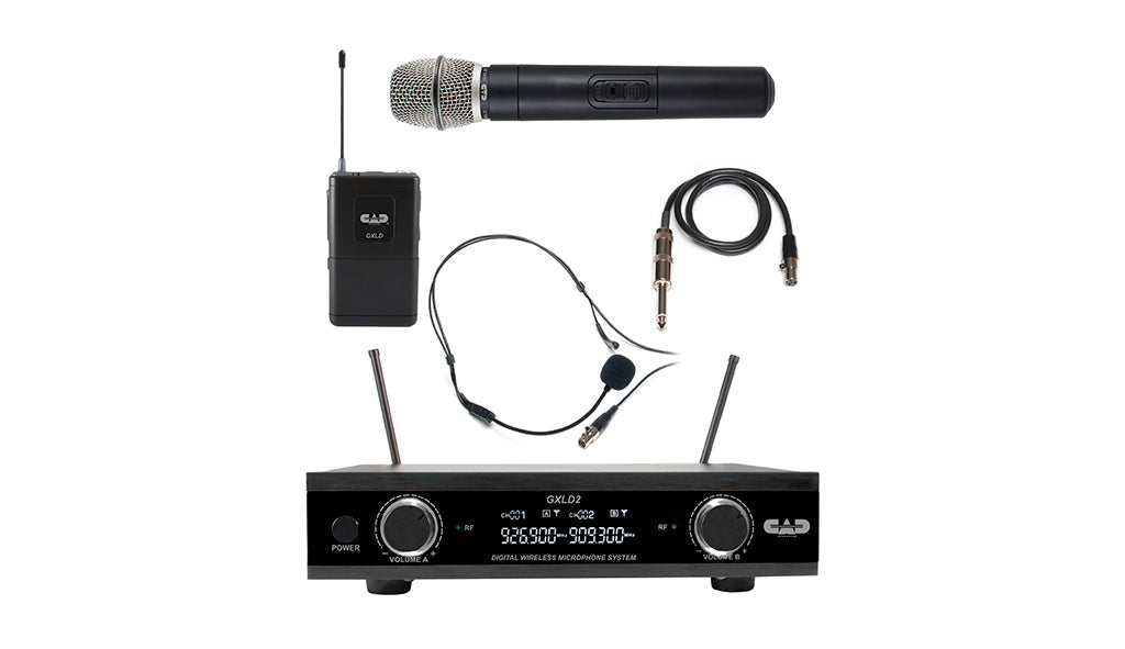 CAD Audio, GXLD2HBAI Digital Wireless Combo Microphone System, Handheld  and Bodypack, AI Frequency Band (AMS-GXLD2-HBAI)