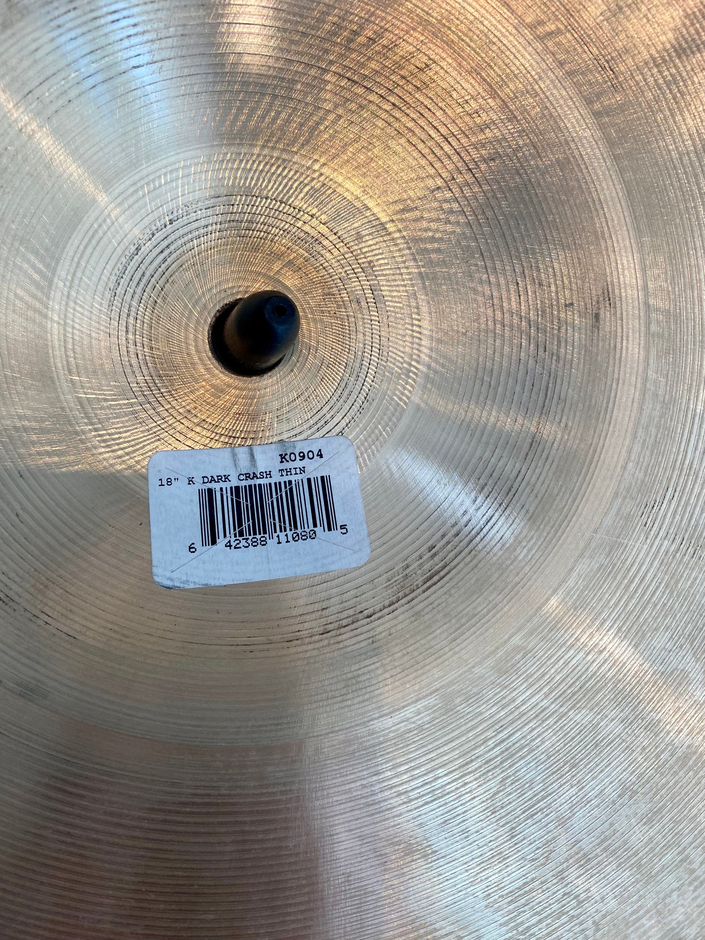 Zildjian 18" K Dark Thin Crash Cymbal K0904 - Used
