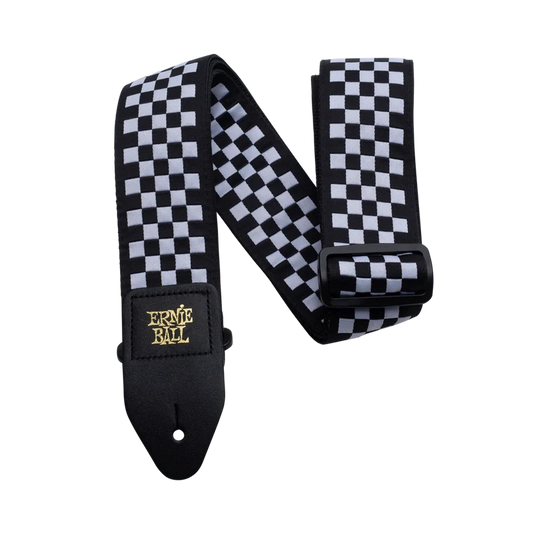Ernie Ball Black & White Checkered Premium Strap 4149EB