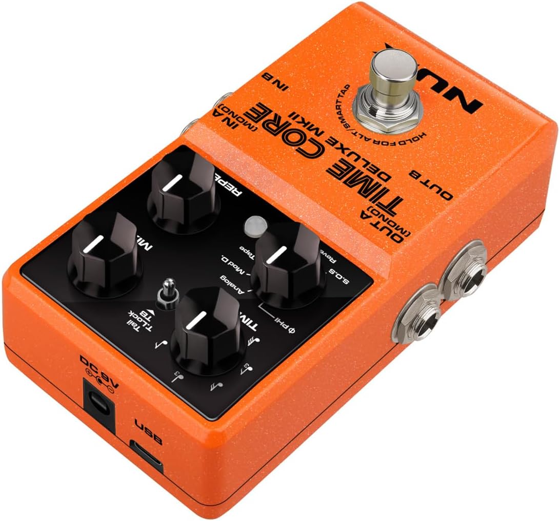 NUX TimeCore-Deluxe-Mk2 Delay Guitar Effects Pedal With 7 Delay Types