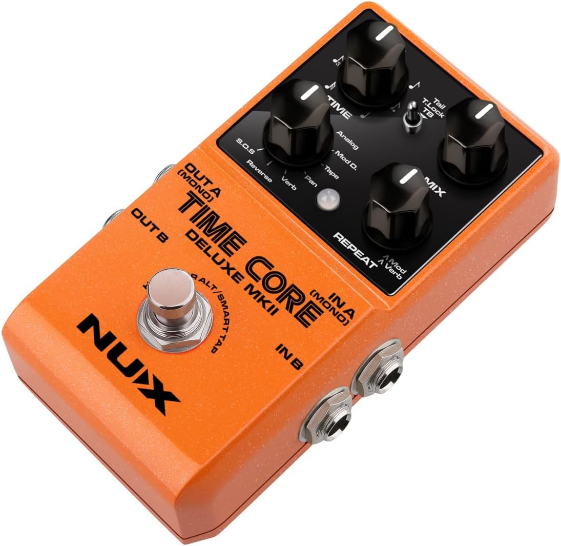 NUX TimeCore-Deluxe-Mk2 Delay Guitar Effects Pedal With 7 Delay Types