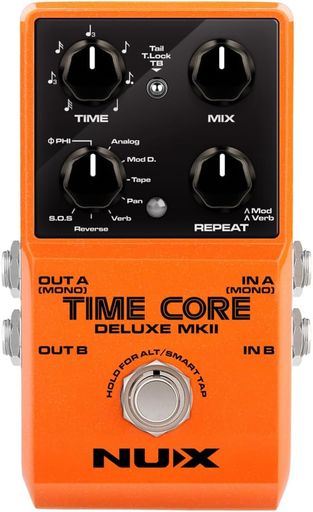 NUX TimeCore-Deluxe-Mk2 Delay Guitar Effects Pedal With 7 Delay Types