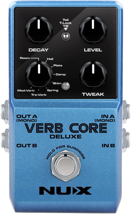 NUX Reverb Effects Pedal with 8 Different Reverbs and Freeze VERBCORE-DELUXE
