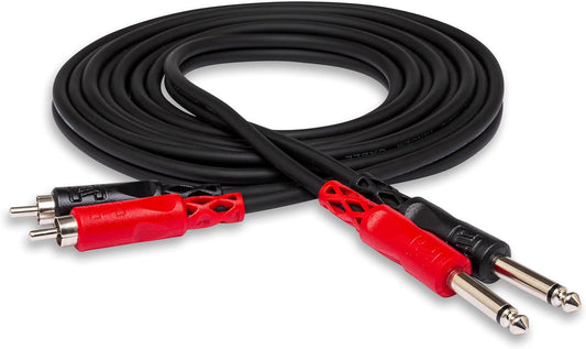 Hosa Unbalanced Interconnect Dual 1/4 in TS to Dual RCA - 4 Metres CPR-204