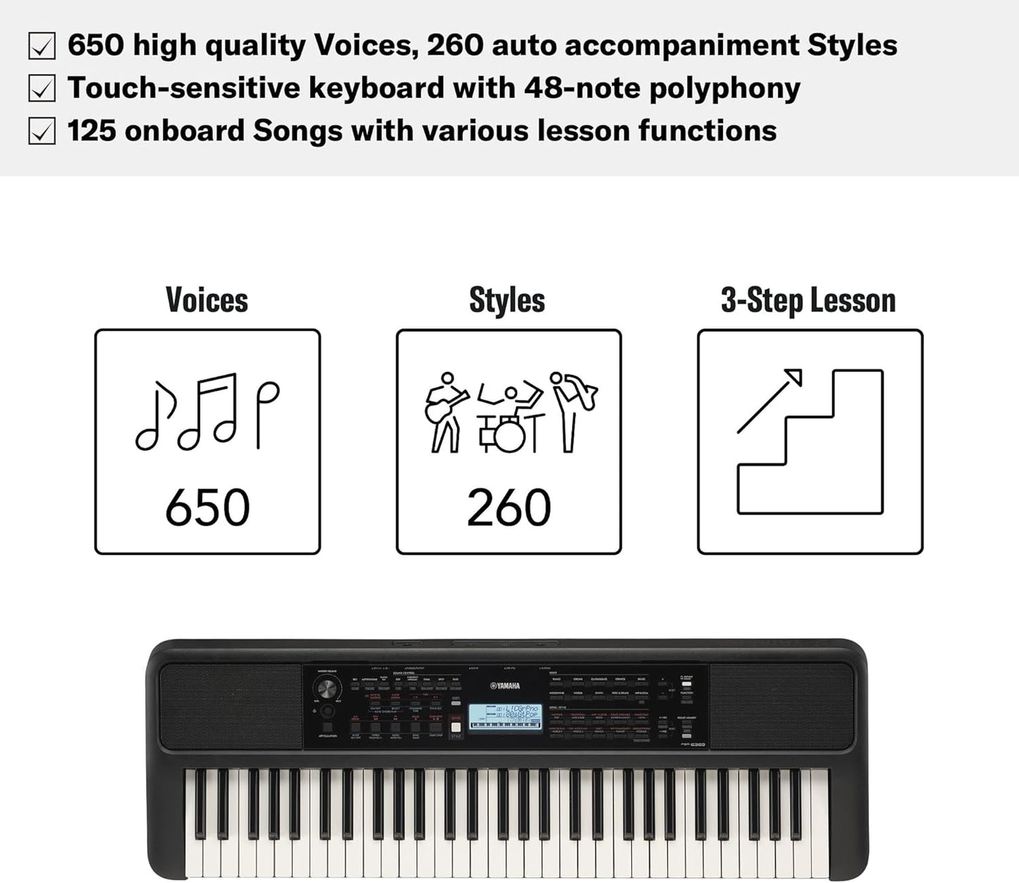 Yamaha PSRE383 61 Note Digital Keyboard