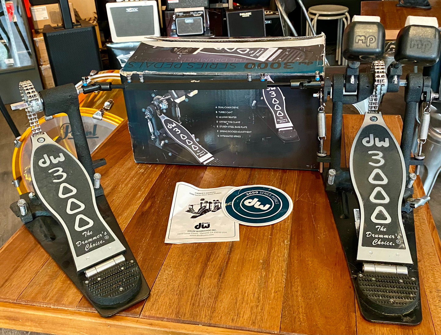 DW Hardware 3000 Series Double Pedal Right-handed DWCP3002 Used