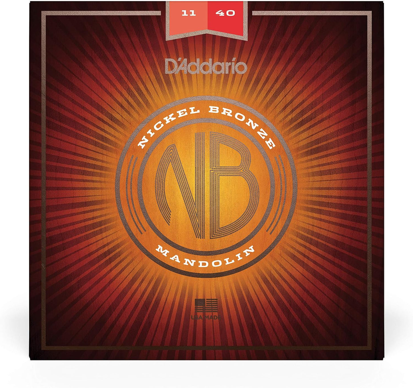 D'Addario NBM1140 Nickel Bronze Mandolin Strings, Medium, 11-40